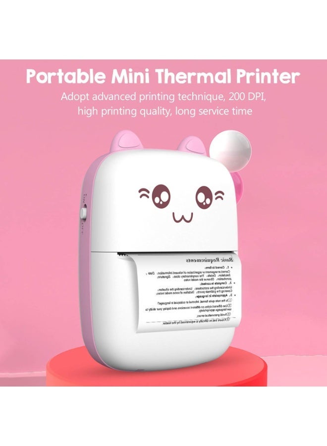 طابعة جيب صغيرة محمولة، طابعة حرارية بتقنية بلوتوث مع ورق طباعة حراري وكابل USB، مثالية لطباعة الملاحظات والصور والمستندات والملصقات والإيصالات والصفحات الإلكترونية، للاستخدام المنزلي والمكتبي. - Image 2